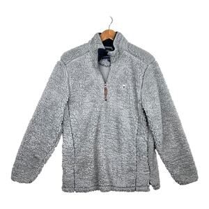 The Southern Shirt Co. Sherpa Fuzzy Fleece Gray 1/2 Zip Pullover Sweater Size S